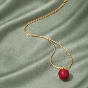 Red Apple Gold Necklace